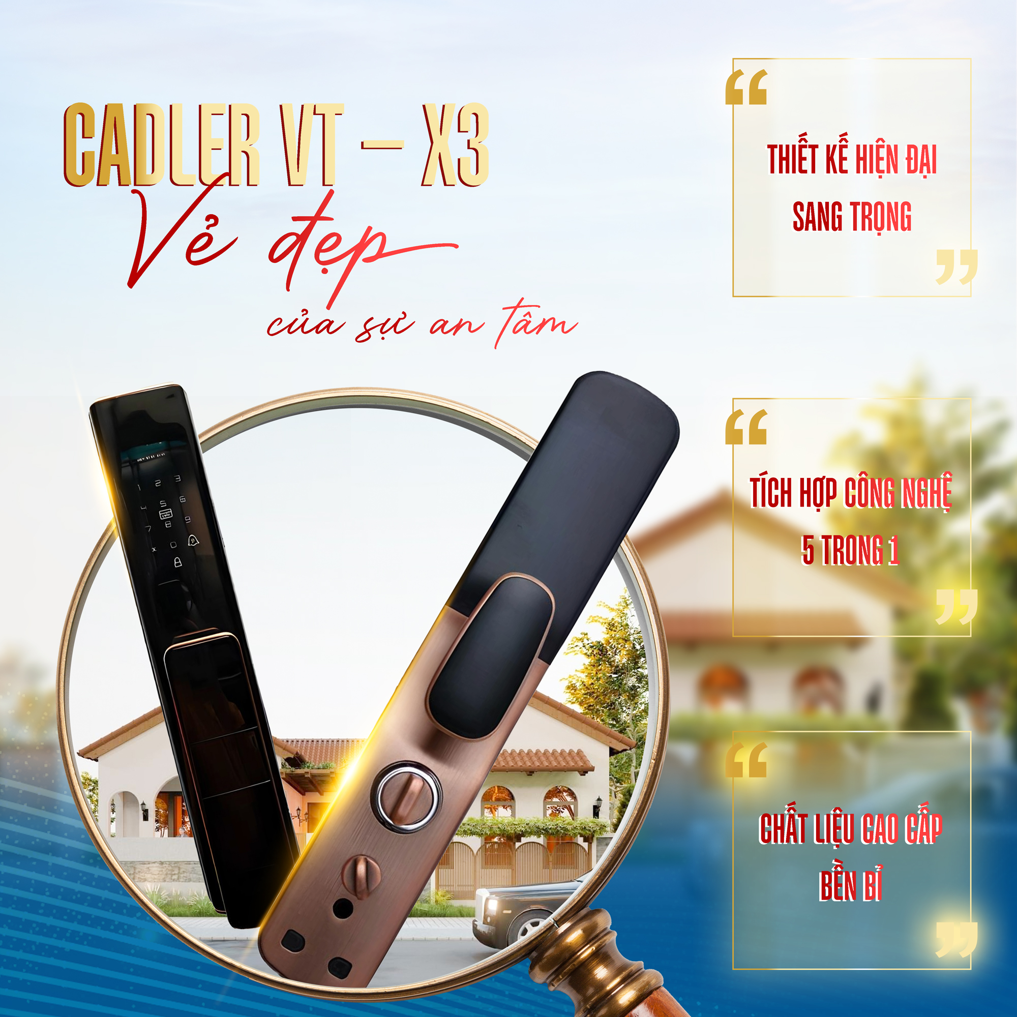 Khóa điện tử VT – X3 Cadler, Đỉnh cao công nghệ và thẩm mỹ