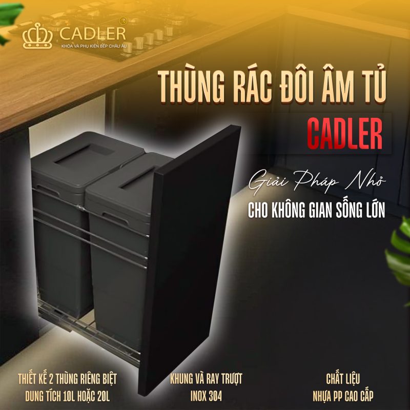 Thùng Rác Đôi Âm Tủ Cadler, Giải Pháp Nhỏ Cho Không Gian Sống Lớn