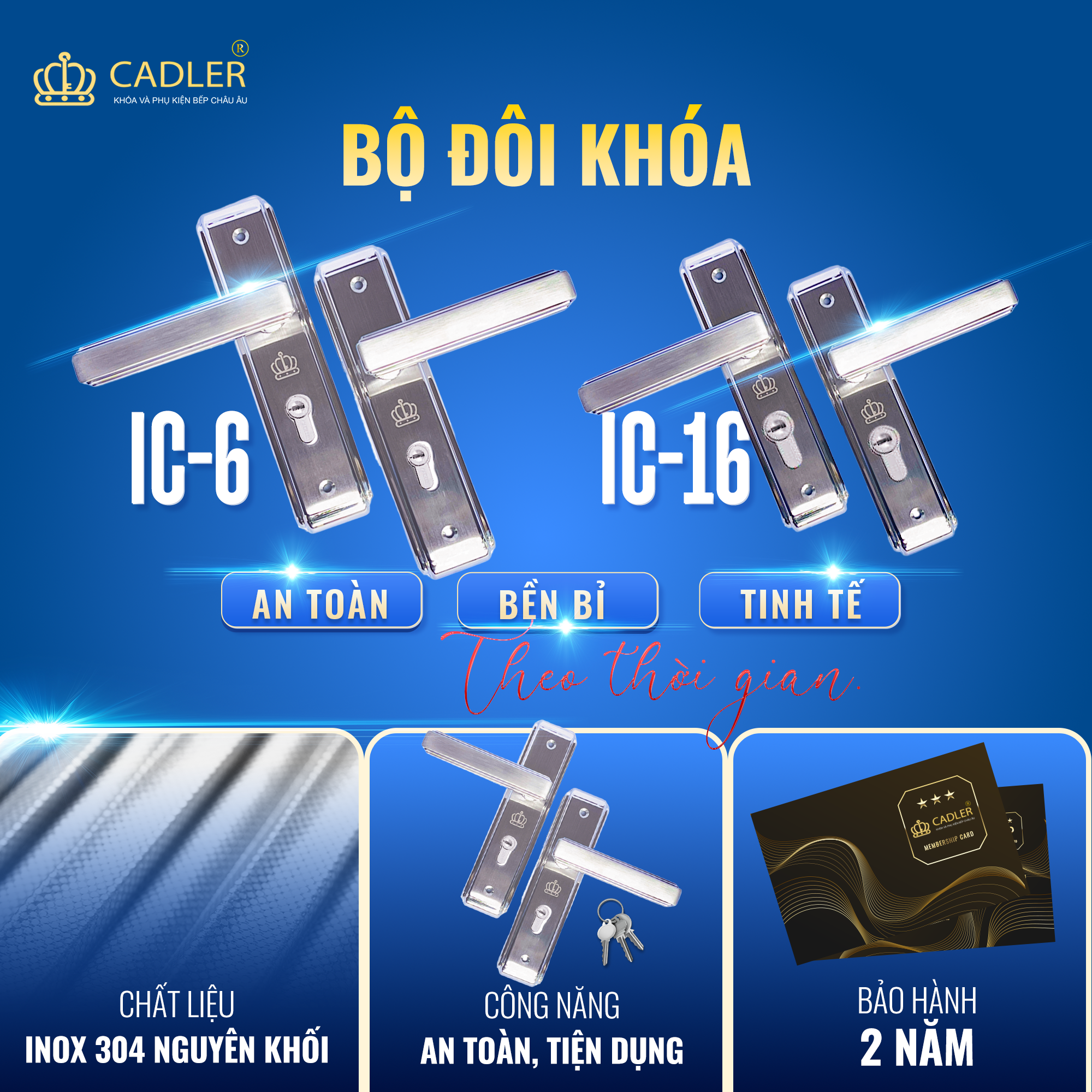 Khoá inox 304 IC6 và IC16, Giải Pháp Khóa Cửa Cao Cấp Cho Công Trình Hiện Đại